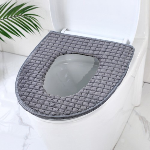 钻石绒马桶垫 加厚舒适保暖马桶套拉链式四季马桶垫一件代发