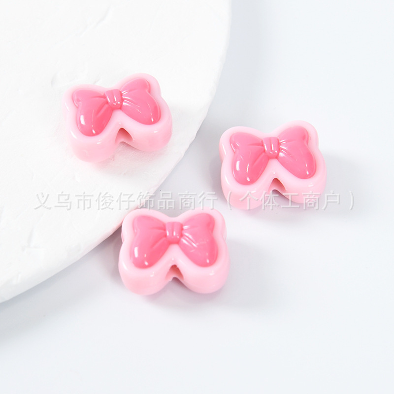可爱卡通实色混款拼色蝴蝶结花花爱心配件DIY手机壳韩版发夹甜美|undefined
