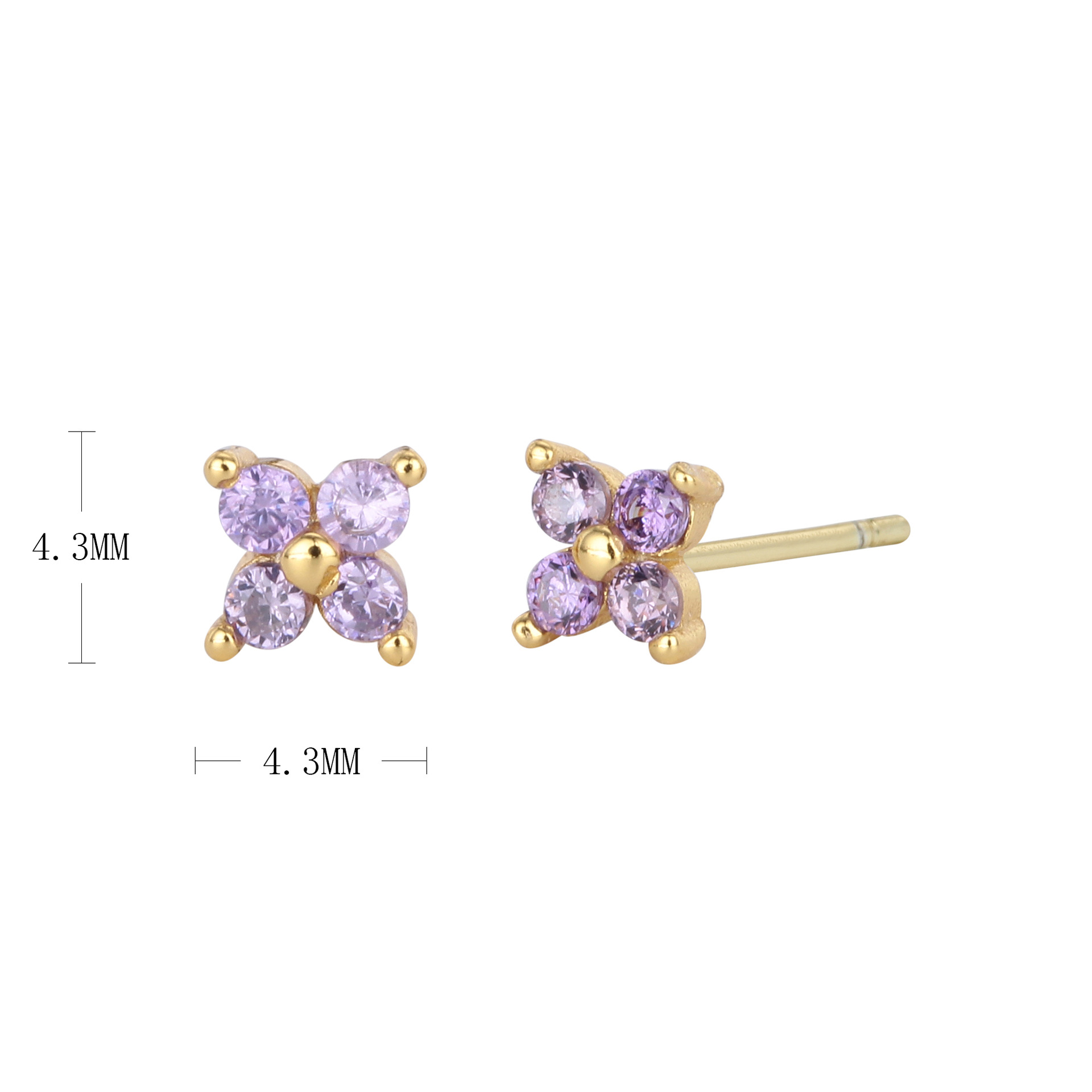 925 silver-plated gold-purple