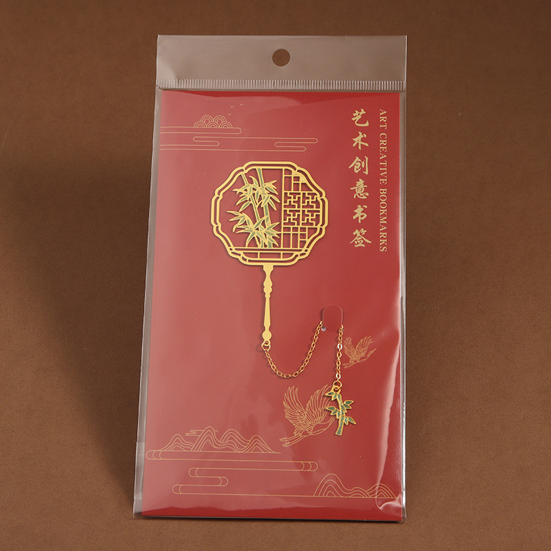 中国式の金属のしおり中国風の黄銅の透かし彫りの団扇のしおりの美しい学生の贈り物のステンレスのしおりの卸売り|undefined