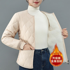 冬季加绒加厚保暖内胆棉衣女2025新款时尚修身防寒短款中老年棉服