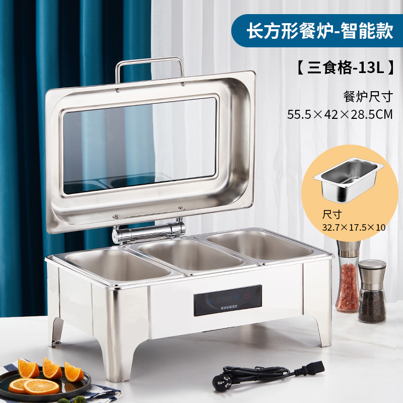 ステンレスのセルフサービスの食事炉の電気加熱の保温炉の大容量の朝食炉の新型の知能の電気の油圧の布菲の炉|undefined