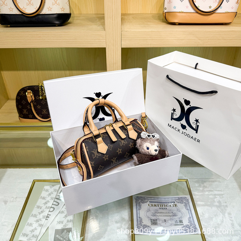 Dropshipping Niche High-End Printed Boston Pillow Bag 2025 New Model Handbag and Crossbody Bag Cross-Border Wholesale