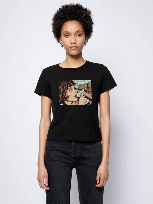 Spring/summer 2023 new European and American RE // DONE with sanding wash water nostalgic printed women's T-shirt