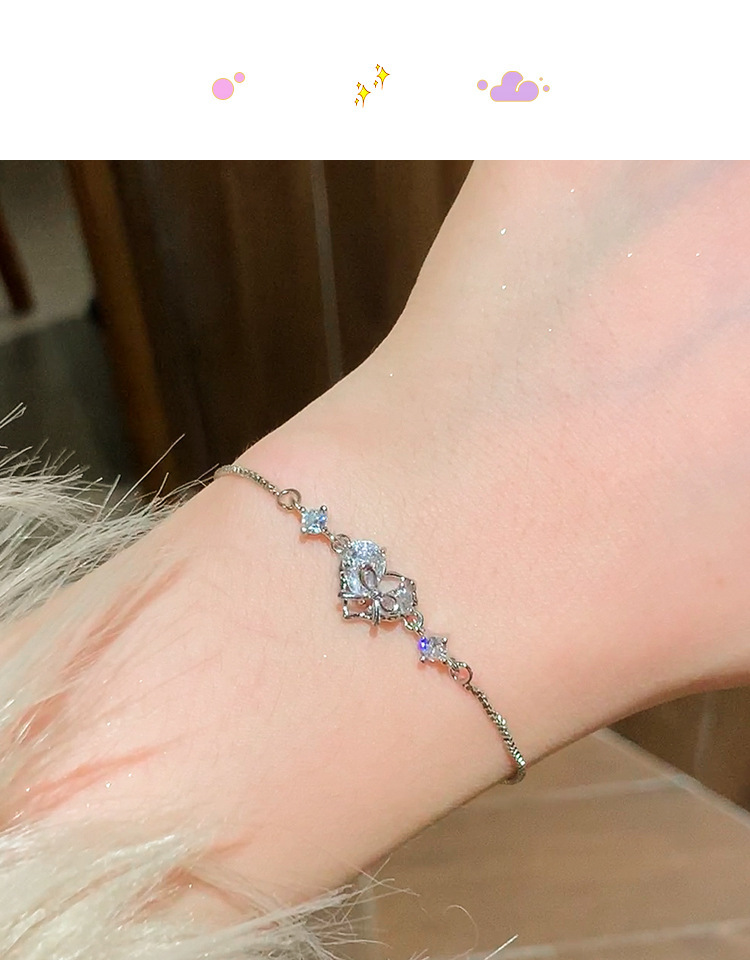Wholesale of 2024 new asymmetrical diamond-encrusted heart-shaped bracelet for women, a fashionable, niche and high-end pull handle bracelet pic 27