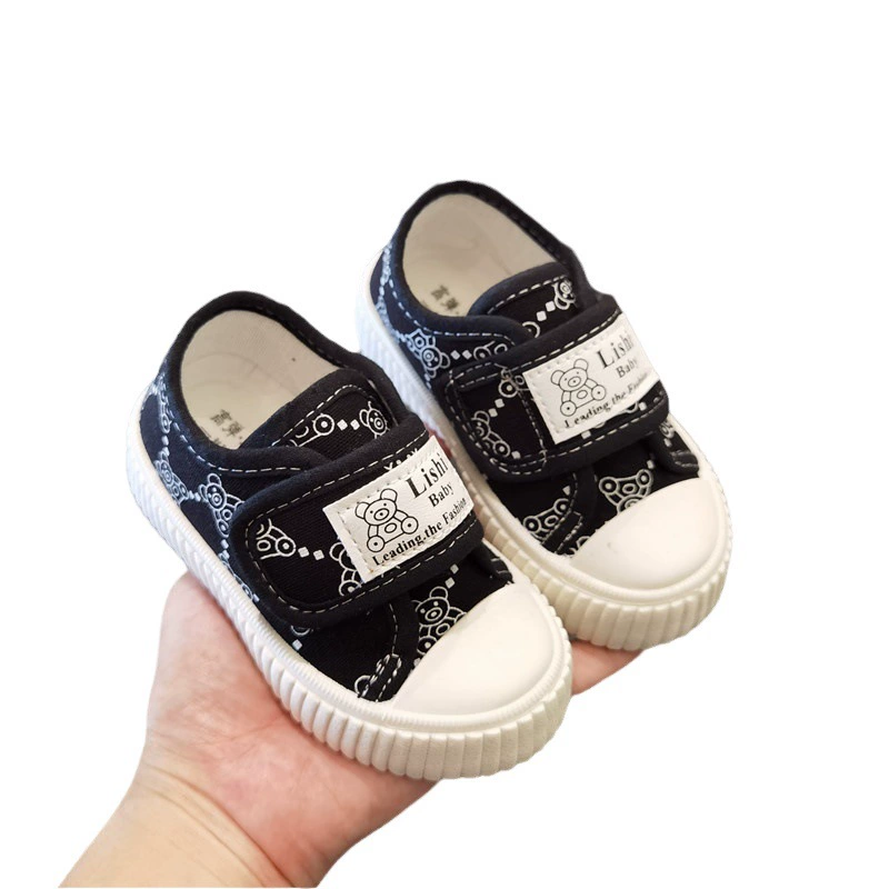 2023 Весенне-Осенняя детская парусиновая обувь на липучке, повседневная обувь для мальчиков и девочек От 1 до 7 лет детская обувь, кроссовки
