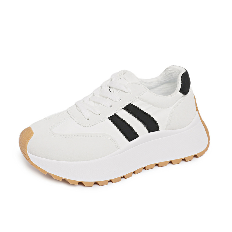 Zapatos de mujer con suela gruesa primavera nuevos zapatos de mujer transpirables de malla tejidos con suela gruesa de altura zapatos de viaje versátiles