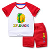 B.Duck, summer shorts suitable for men and women, cartoon T-shirt, set, suitable for teen