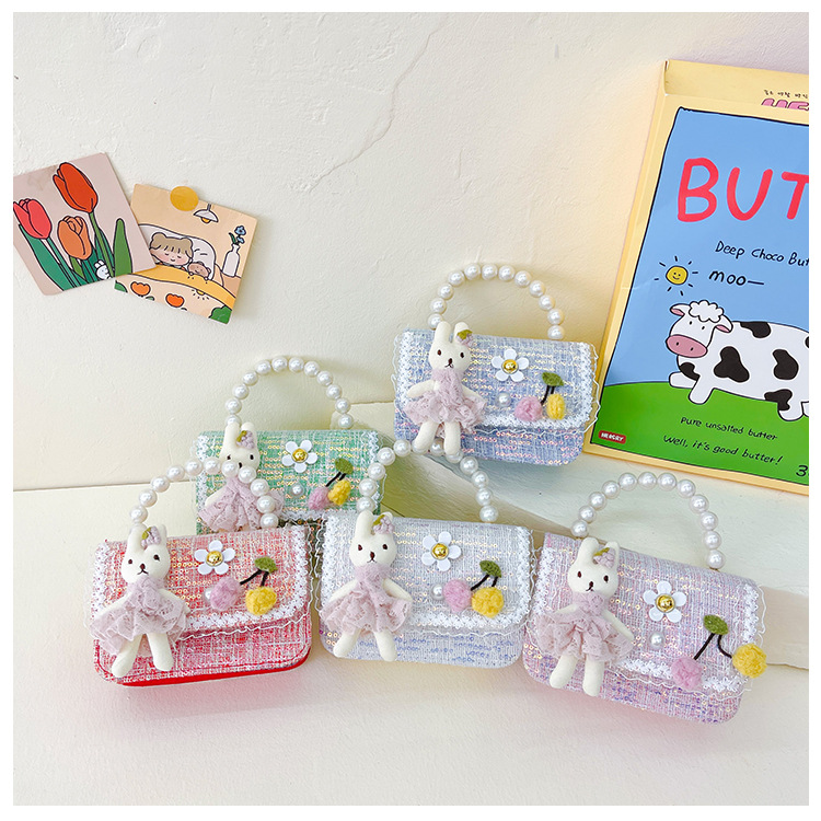 Bolso de La Perla de los niños 2023 nuevo lentejuelas pequeño bolso cuadrado moda lindo niñas bolsa decorativa bandolera