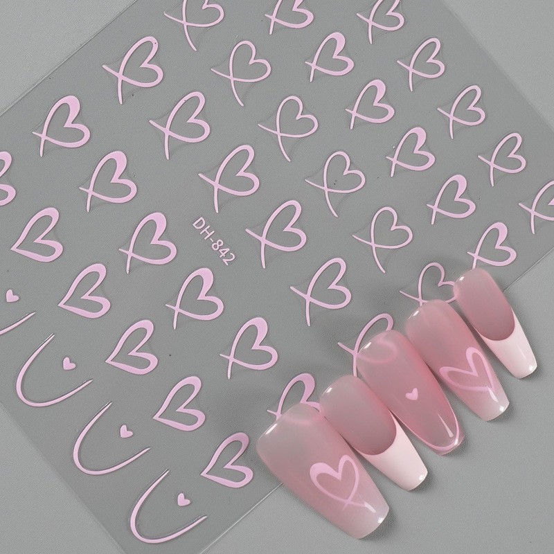 Redanco New 3D Plane Internet Celebrity Cartoon Heart Nail Art Sticker Stereo Adhesive Nail Decal Dh-842