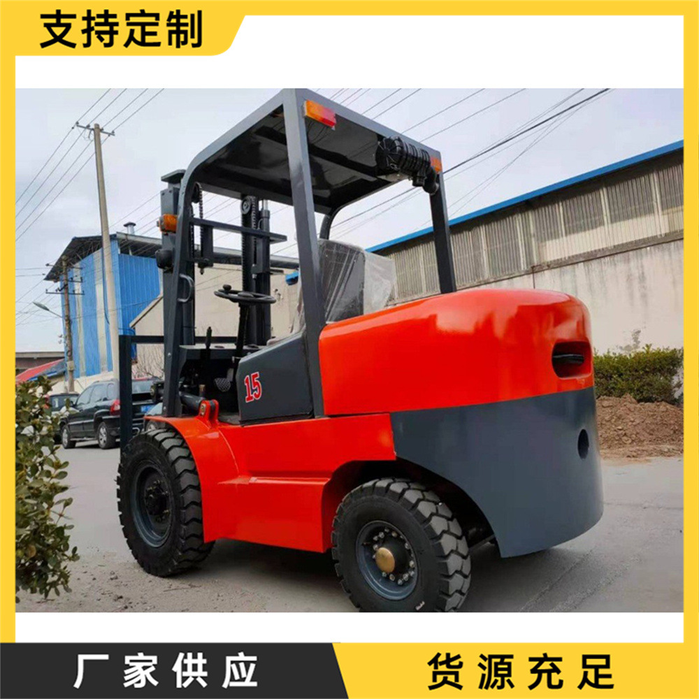 座驾式液压装卸车 内燃式堆高升降四驱搬运车 四轮三支点柴油叉车