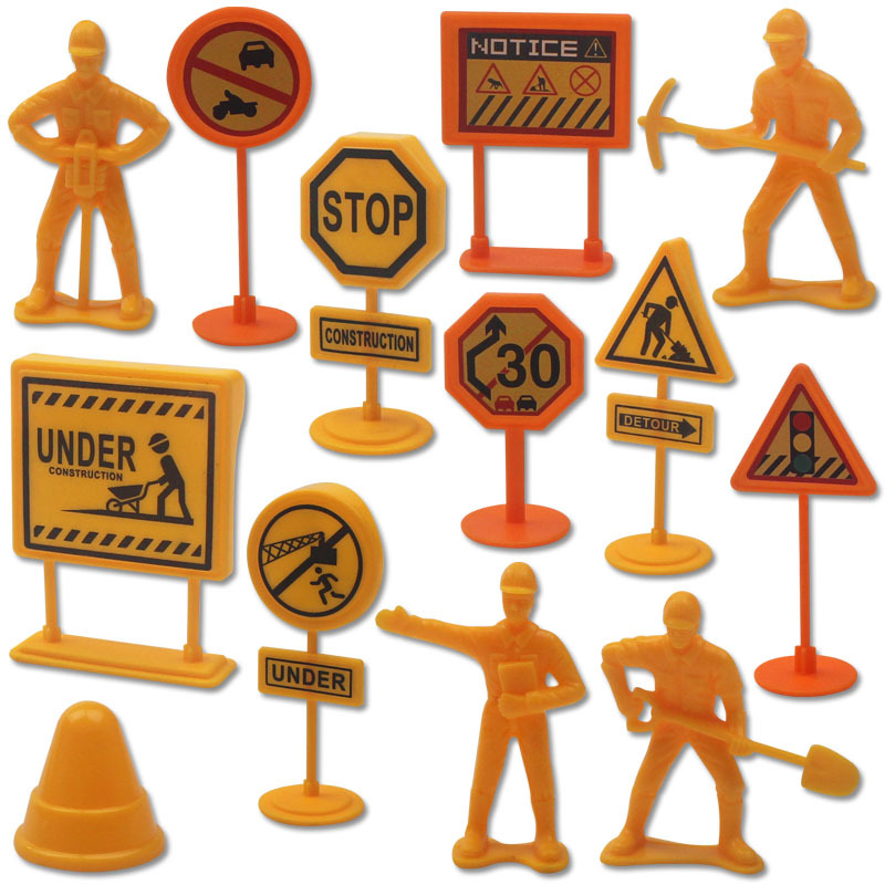 Children's Educational Cognitive Toys: City Road Signs, Roadblocks, Traffic Signs, Indicator Signs, Signal Scenes, and Matching Props