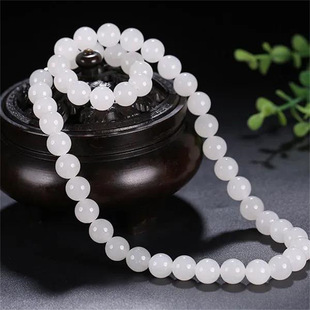 Juanyu Customized Xinjiang Gold Silk Jade Necklace White Jade Round Bead Hanging Chain Jade Factory Wholesale Cb 3081701