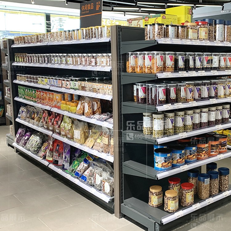 乐品便利店零食架子展示柜超市食品中岛货架置物架商店多层展示架