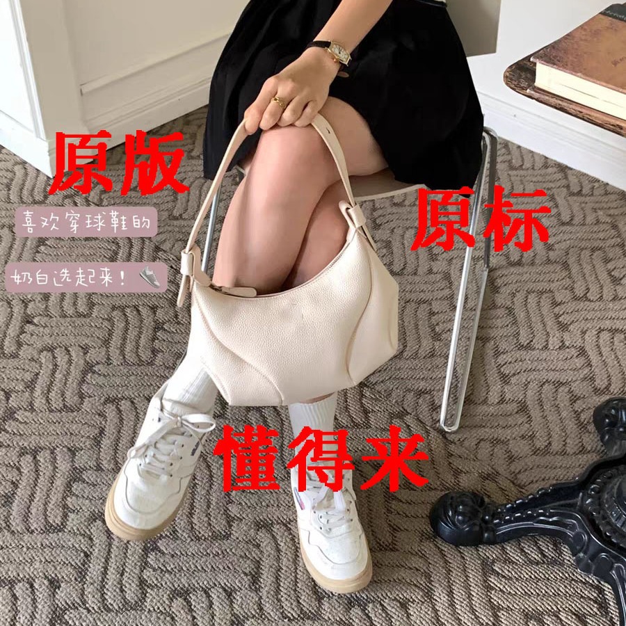 Genuine leather baseball bag 2023 new South Korea blogger baseball girl College Sports single shoulder underarm bag crossbody