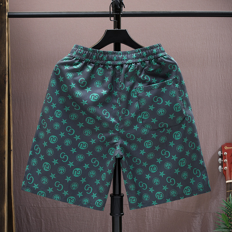 Short en soie de glace imprimé de luxe léger de haute qualité pour hommes décontracté été mince tube droit eau ample vêtements de plage pour hommes_voghion.com