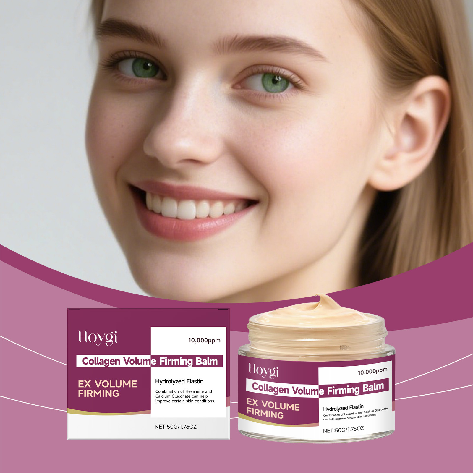 Hoygi Calcium Collagen Moisturizing Cream Has a Soft Texture and Is Easily Absorbed. the Gentle Formula Is Suitable for Various Skin Types and Provides Daily Hydration