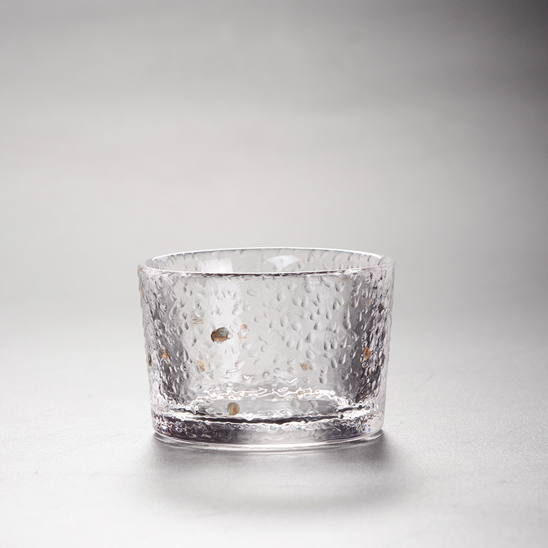 Taza de té de cristal del corazón del Zen exportada a Japón que dibuja el patrón del ojo del martillo del oro taza del maestro taza de té hecha a mano juego de té del Kung Fu