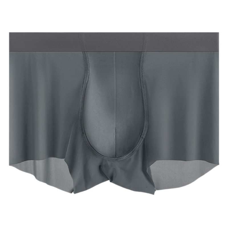 Ropa interior de hombre de seda de hielo nuevo color sólido cintura media calabilla entrepierna de algodón entrepierna transpirable hielo sensación en stock ropa interior hombres al por mayor