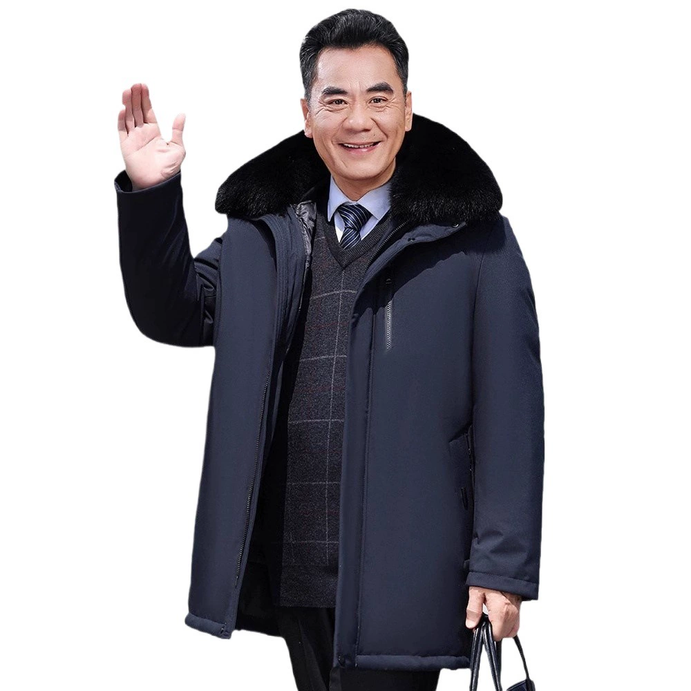 Пуховик Velvet Hengyuanxiang, утеплённая зимняя подкладка для среднего возраста, гусиный пух, усиленная толщина