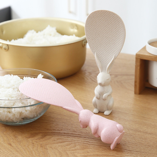 Three-dimensional cartoon rabbit rice spoon grainy non-stick rice spoon cute rice cooker pot rice spoon rice spoon