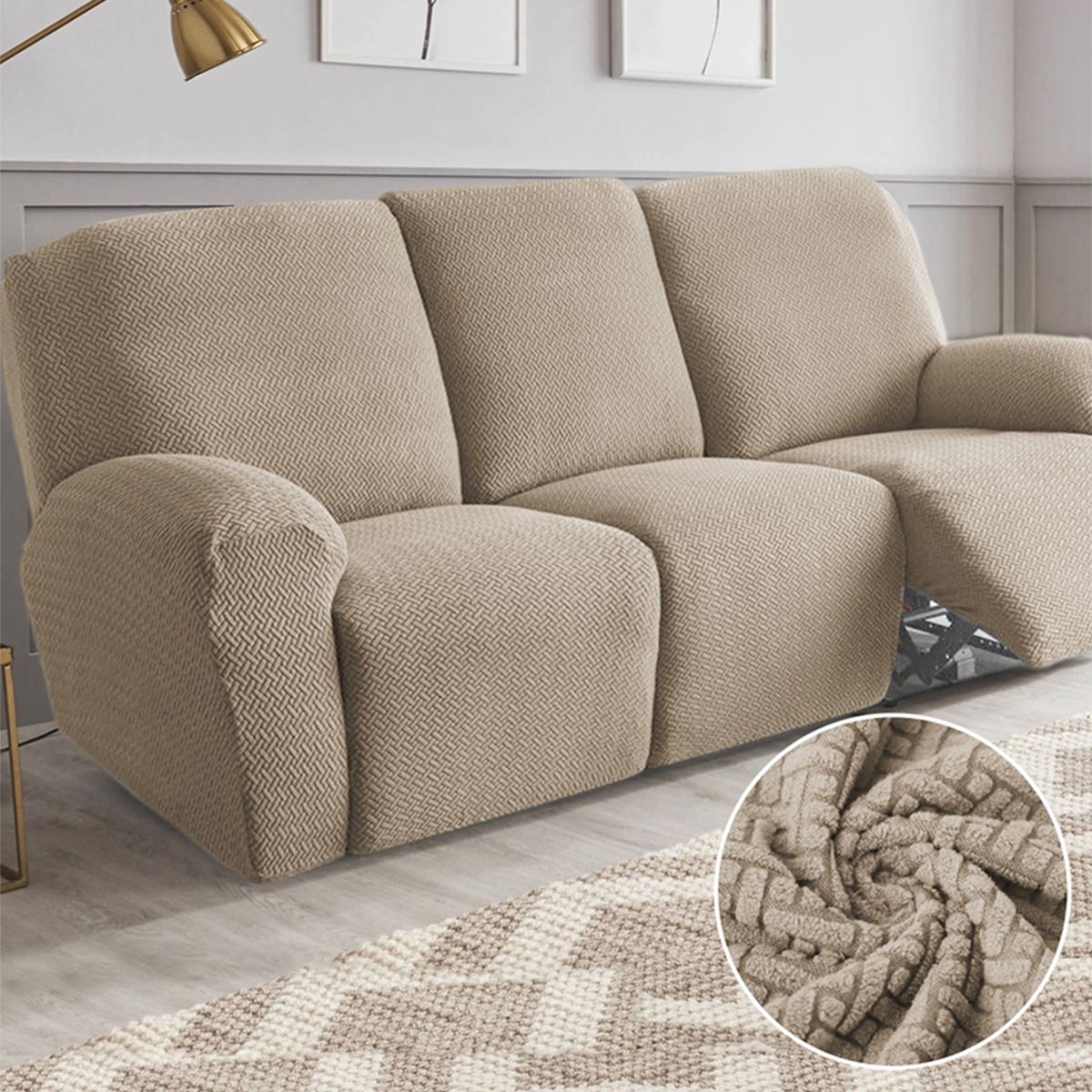 Transfronterizo T elástico Jacquard Chivas sofá cubierta de gato agarración de primera clase sofá de masaje sillón cubierta