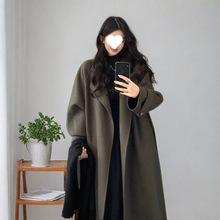 毛呢大衣女秋冬季2025新款韩系感中长款呢子大衣小个子赫本风