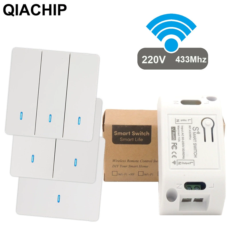 220В однопроводной беспроводной пульт дистанционного управления переключатель дома без проводки панели управления лампы интеллектуальный выключатель 433 мГц
