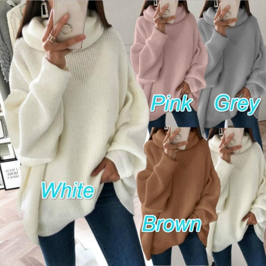 Bishop Sleeve Sleeve Type Long Top Length Sweater Tops Type Fashion Solid Color Polyacrylonitrile Fiber Turtleneck Long Sleeve Bishop Sleeve Patchwork Sweater