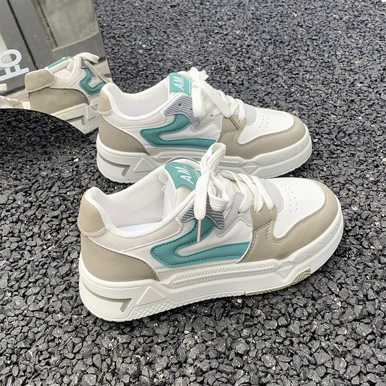 Женские белые кроссовки Milk fufu, весна-осень 2025, корейский стиль, спортивные повседневные, преппи, универсальные, на толстой подошве