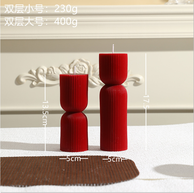 Vela aromática de cera de soja retro francesa color borgoña, vela romántica para bodas, decoración para el hogar, portavelas, venta al por mayor por pieza