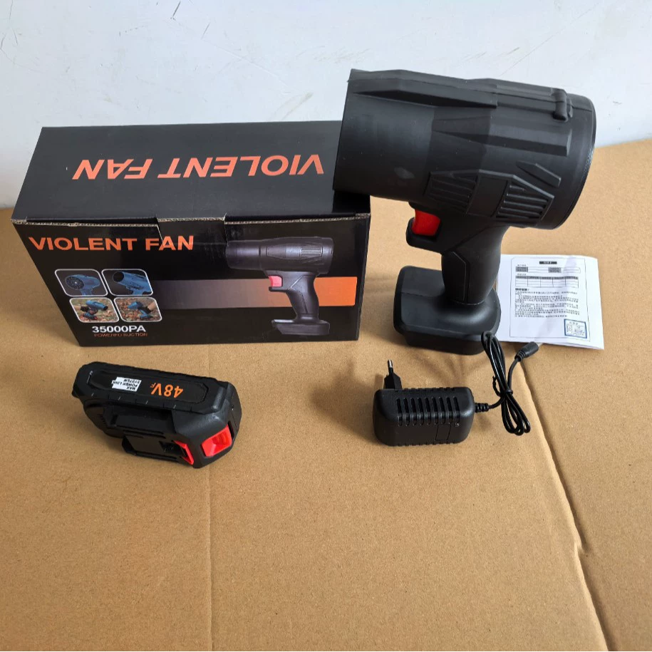 Промышленный вентилятор с литиевой батареей, двойного назначения, мощный ручной вентилятор, встроенный турбинный воздуховод, беспроводной фен