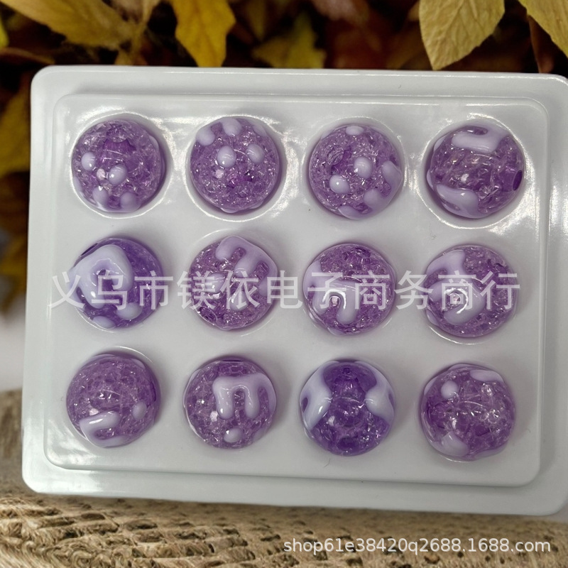 Acrílico goteo de aceite pintado esferas grietas pintadas a mano esferas hechas a mano diy accesorios de joyería de cadena de teléfonos móviles esferas sueltas