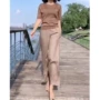 短袖修身显瘦春夏阔腿裤