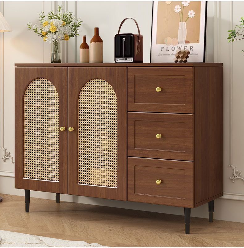 Mlo Home Restaurant Tea Cabinet Kitchen Storage Cabinet Side Cabinet French Sideboard Simple Rattan Storage Cabinet