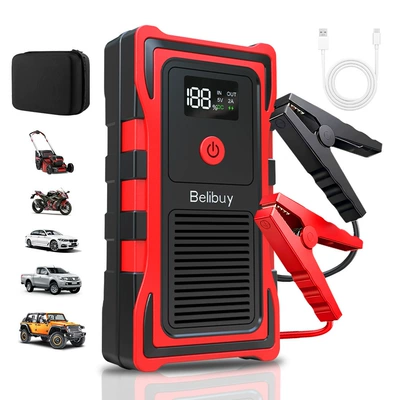 Cross-border portable multifunctional car emergency power supply for battery rescue and outdoor vehicle battery assistance (Other Automotive Safety Supplies) - comes-with-a-smart-clip-exclusively-for-cross-border-use-not-available-domestically-red