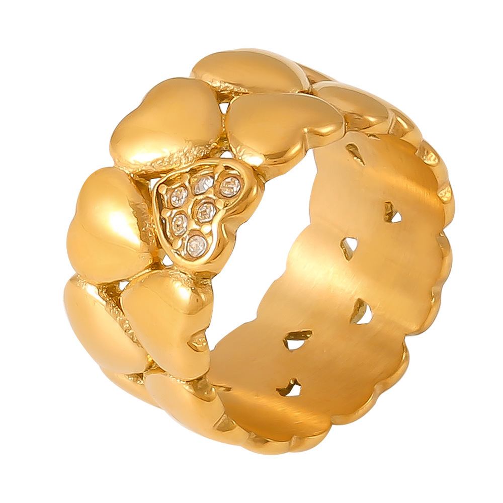 Niche design love ring plated with diamonds, double-layer stacked ring, gift gift, daily wear_voghion.com