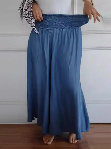 2024 Amazon European and American new products hot sale women's fashionable casual band wide leg elastic waist wide pants