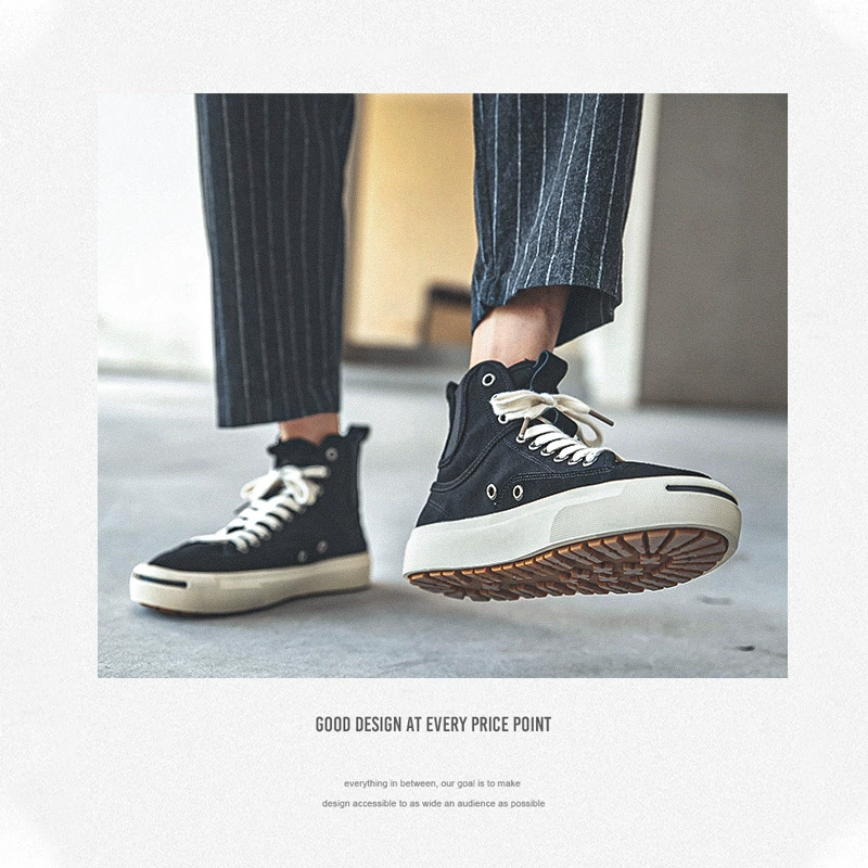 Скейт-обувь, новый нишевый дизайн, Вулканизированная парусиновая обувь, Мужская модная повседневная обувь с высоким верхом, уличная модная обувь, доставка с фабрики в Вэньчжоу