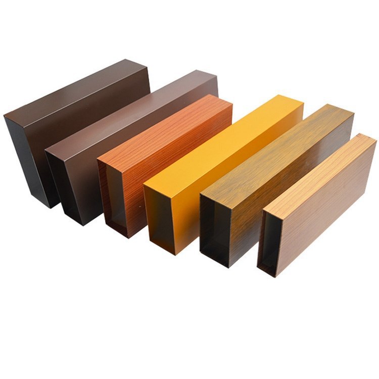 3D4D质感木纹转印铝型材 多规格铝方管氟碳木纹彩色管供应