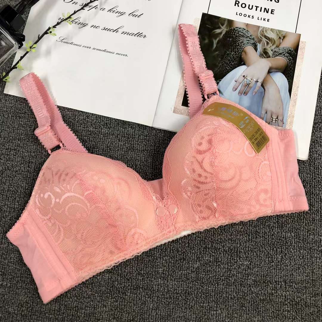 La hebilla delantera de las mujeres embarazadas sujetador de enfermería sin costuras de enfermería empuja hacia arriba anti-flacidez sujetador de taza grande ropa interior de enfermería taza delgada