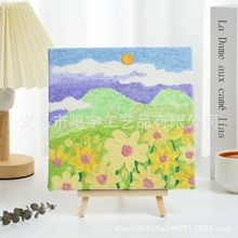 儿童创意肌理画diy手工美术材料包全套石英砂立体油画丙烯画装饰