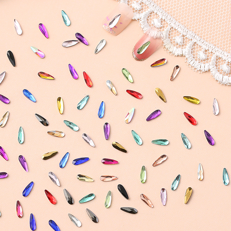 인터넷 연예인 인기 패션 미니 멜론 씨앗 워터 드롭 네일 유리 라인스톤 플랫 바닥 컬러 DIY 네일 아트 다이아몬드