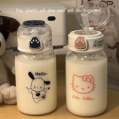 漫画猫の爪デザインの女の子用カップ、ストロー付き、持ち運び可能、可愛い、ネットで話題の、落下防止プラスチック製ウォーターカップ、ミニ、ネットで話題の同型