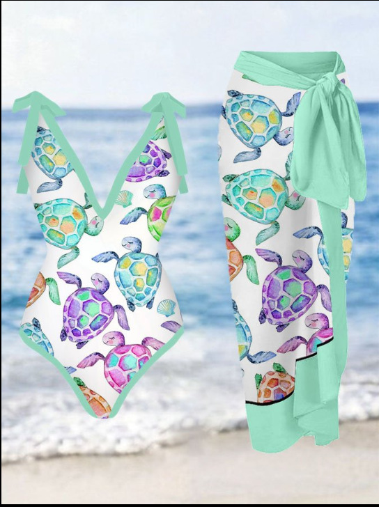 Beach Occasion Women's Animal 2 Piece Set One Piece