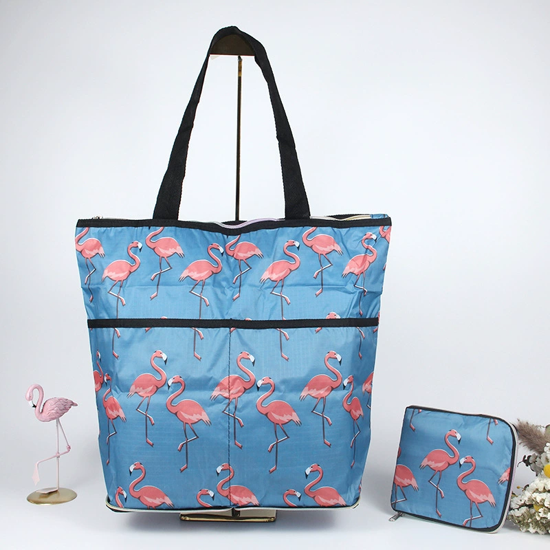 М compressed cartoon folding handheld shopping bag, вместительная льняная сумка, ткань оксфорд, корейский стиль