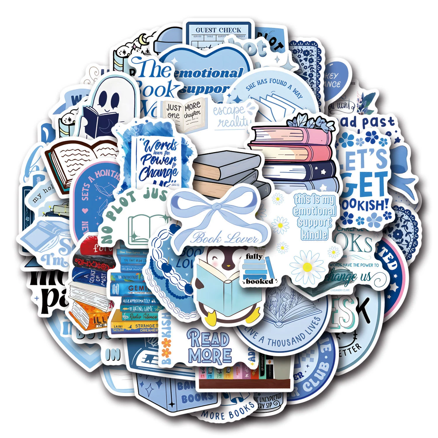55 новых синих Bookish мультфильм креативные граффити наклейки для автомобилей чемодан стикер для воды оптом