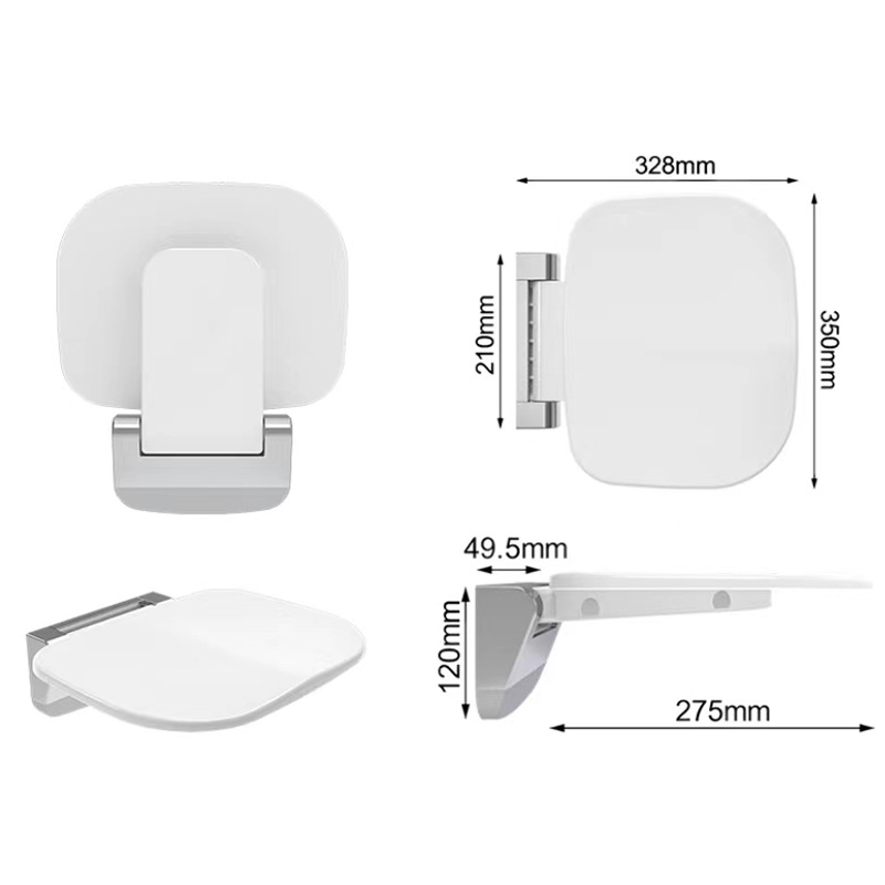 Montado en la pared urea formaldehído baño plegable asiento ducha taburete pasillo baño anciano invisible Silla de baño zapatos de cambio de heces