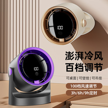 桌面小风扇电风扇台式大风力迷你便携式学生宿舍循环扇充电长续航