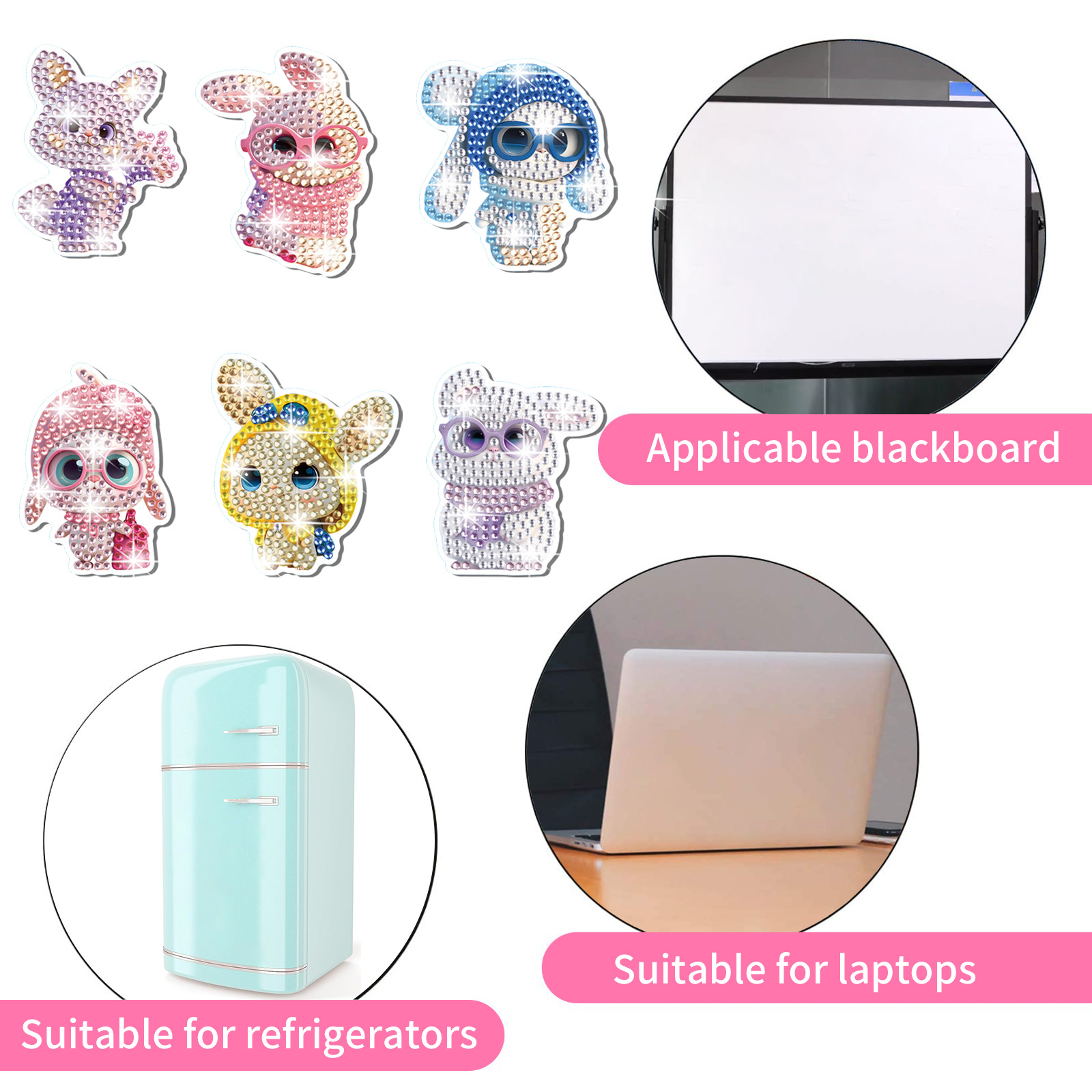 Animal adorable pingüino magnetismo dibujo de diamante pegatinas de refrigerador para niños hechos a mano diy creativo mampostería pegatinas juguetes al por mayor